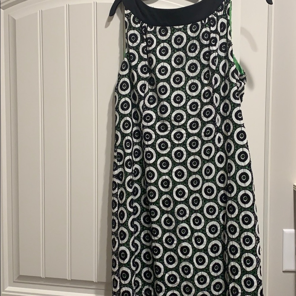 Green, black & white fun dress